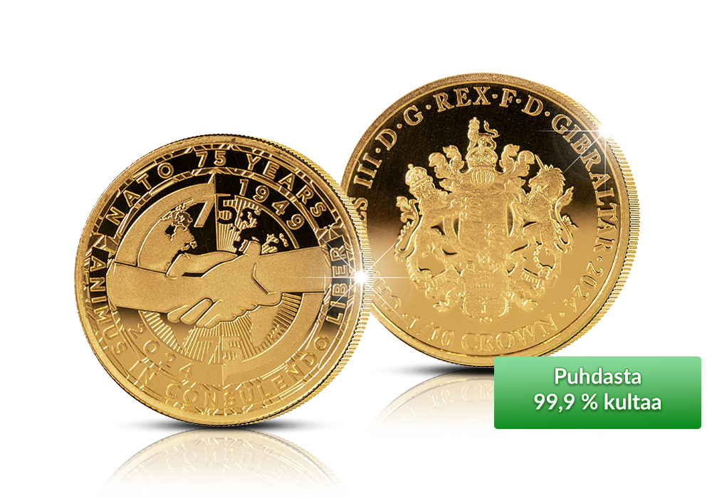 Virallinen NATO 75 vuotta -kultaraha juhlavuoden kunniaksi